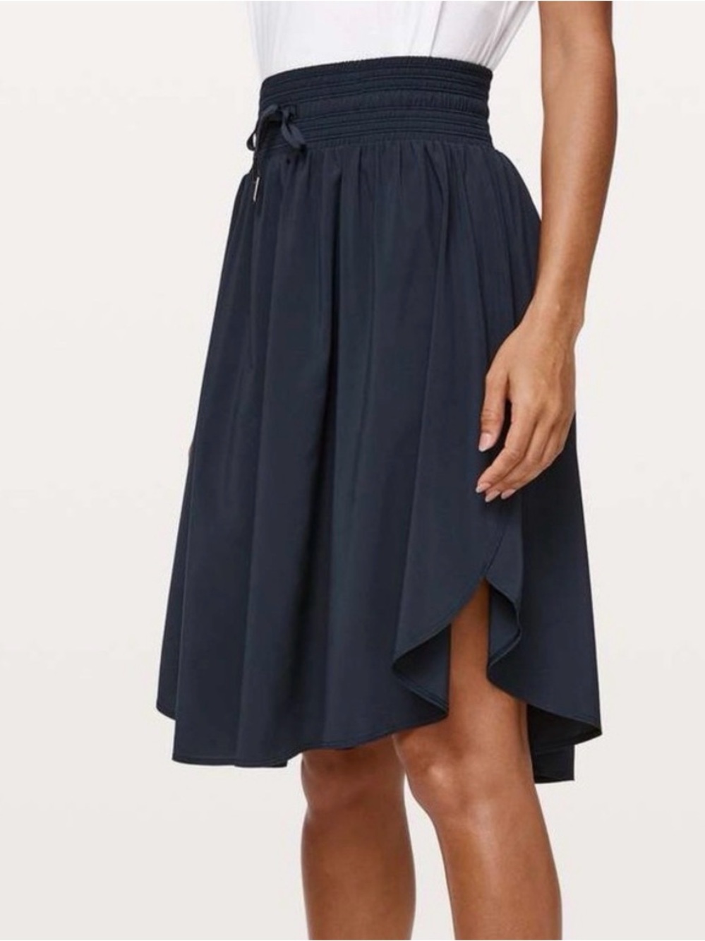 Women's Navy High-Waist Drawstring Skirt